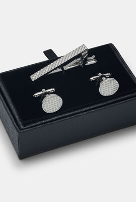 Cuff Link & Tie Pin Gift Box, Silver, hi-res